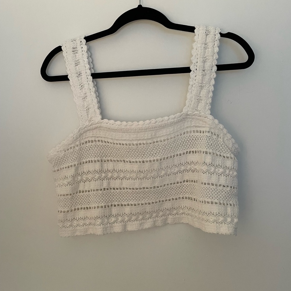 Aerie textured lace crop tank top